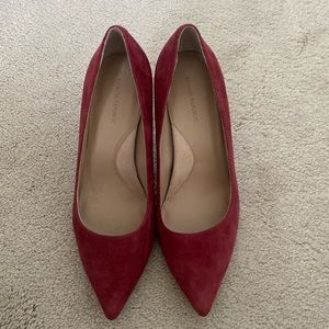 Cranberry suede Banana Republic heels